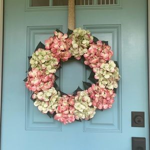 Handmade Artificial Hydrangea Wreath 18”